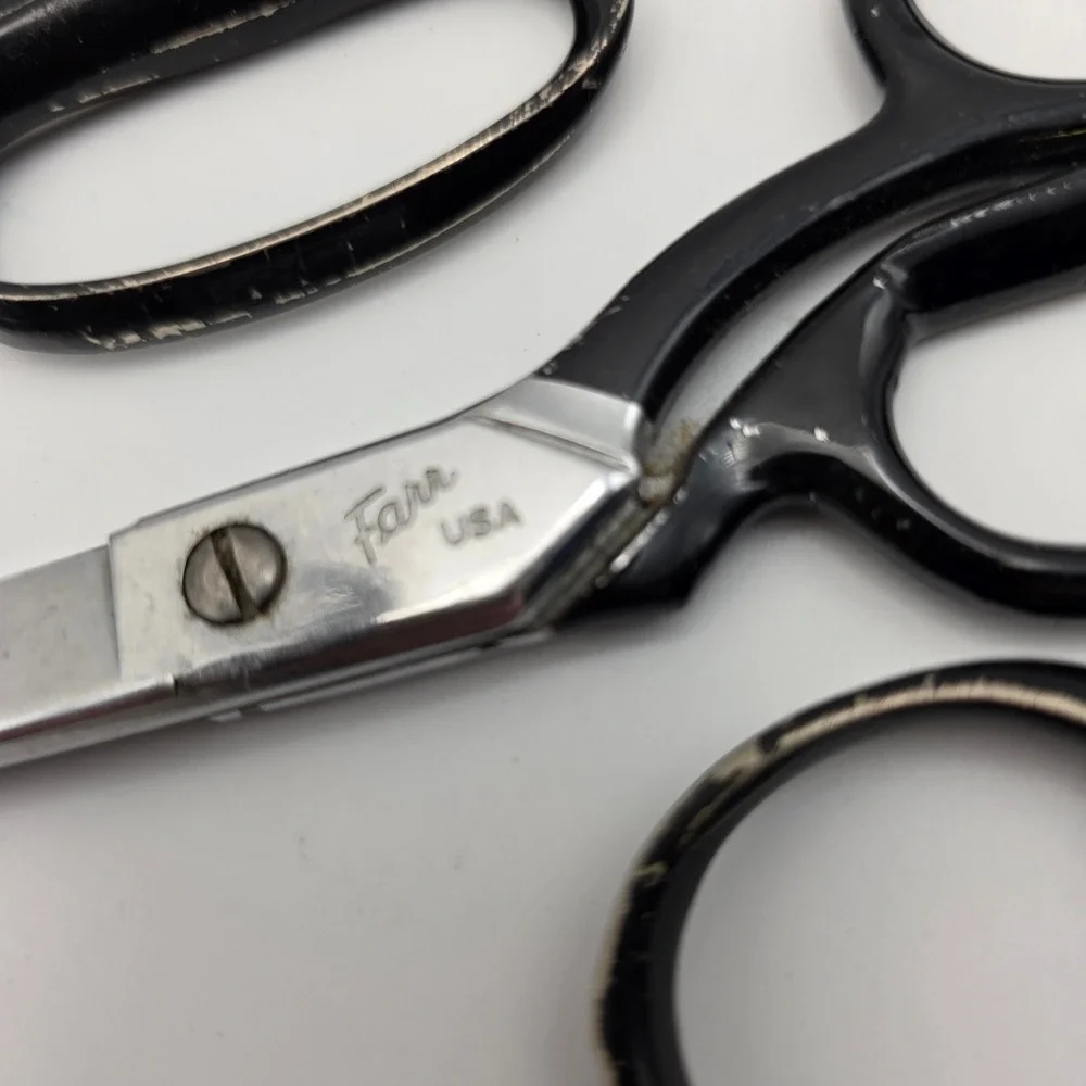 Vintage Wiss Farr Griffon Tailor Shears Set 4 Heavy Duty Fabric Scissors USA